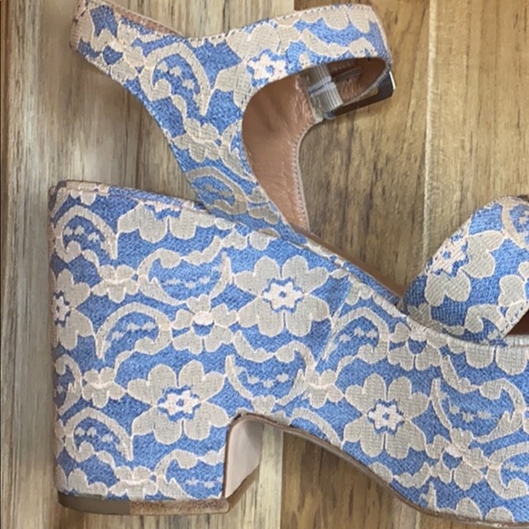 LAURENCE DACADE Helissa Laced Nude Wedge Sandals - Picture 2 of 5